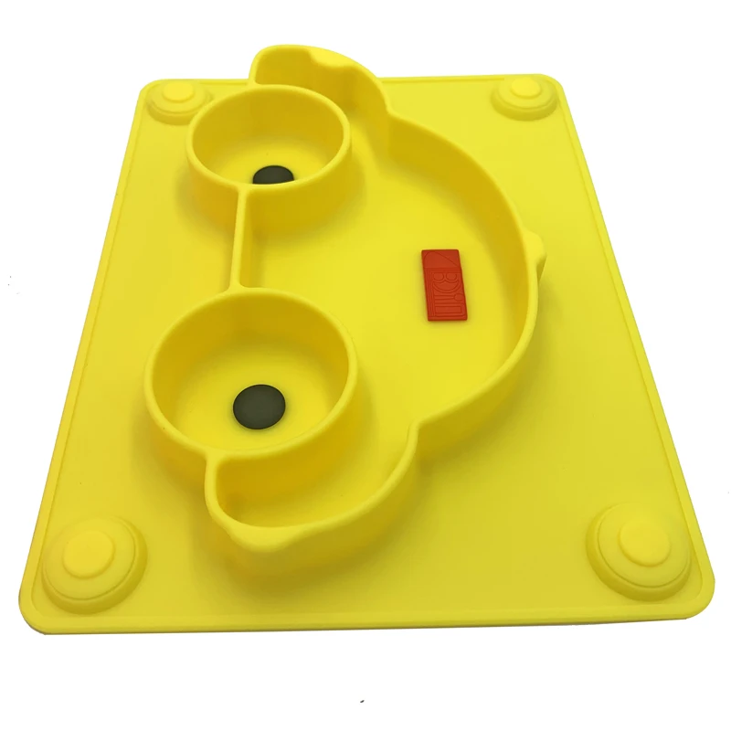 BPA free food grade unique silicone plate baby rubber plate for toddler suction