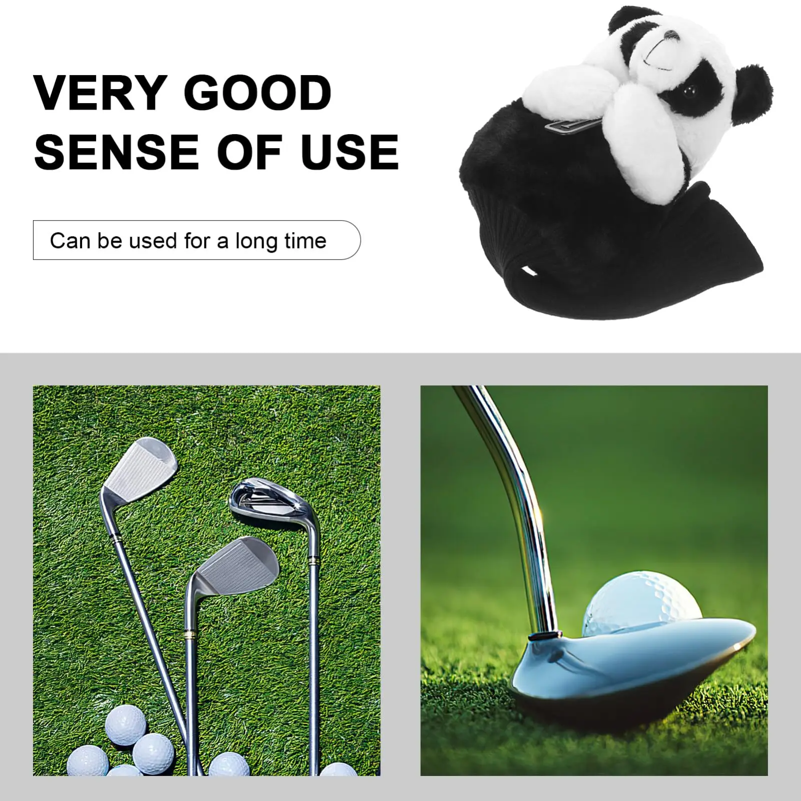 OEM Golf Driver Cover Panda Golf Headcover Animal Design Head Cover for Driver and Fairway Wood Funny Golf Club Covers