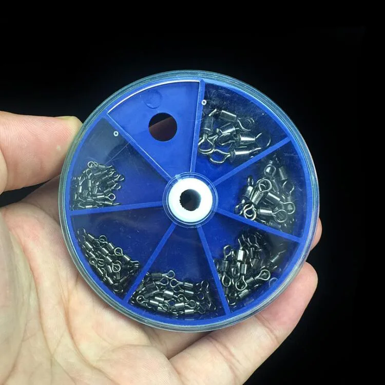 WeiHe 76PCS/Lot High Tension Strength 8 shape Barrel Bearing Swivel Solid Rings Fishing Connector With Snap