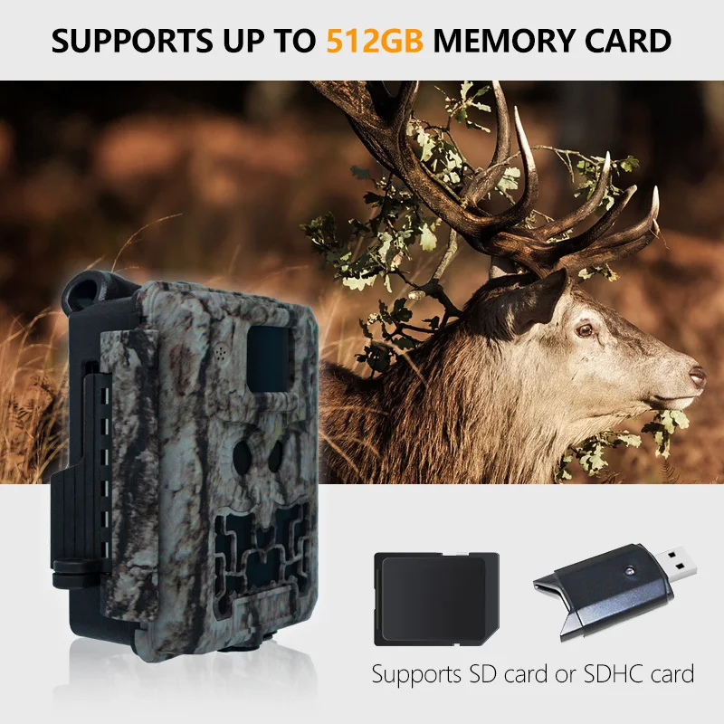 Dual lens hunting camera KW591 waterproof IP67 30MP 1080P 0.4s Trigger speed  night vison up to 512GB storage deer watching