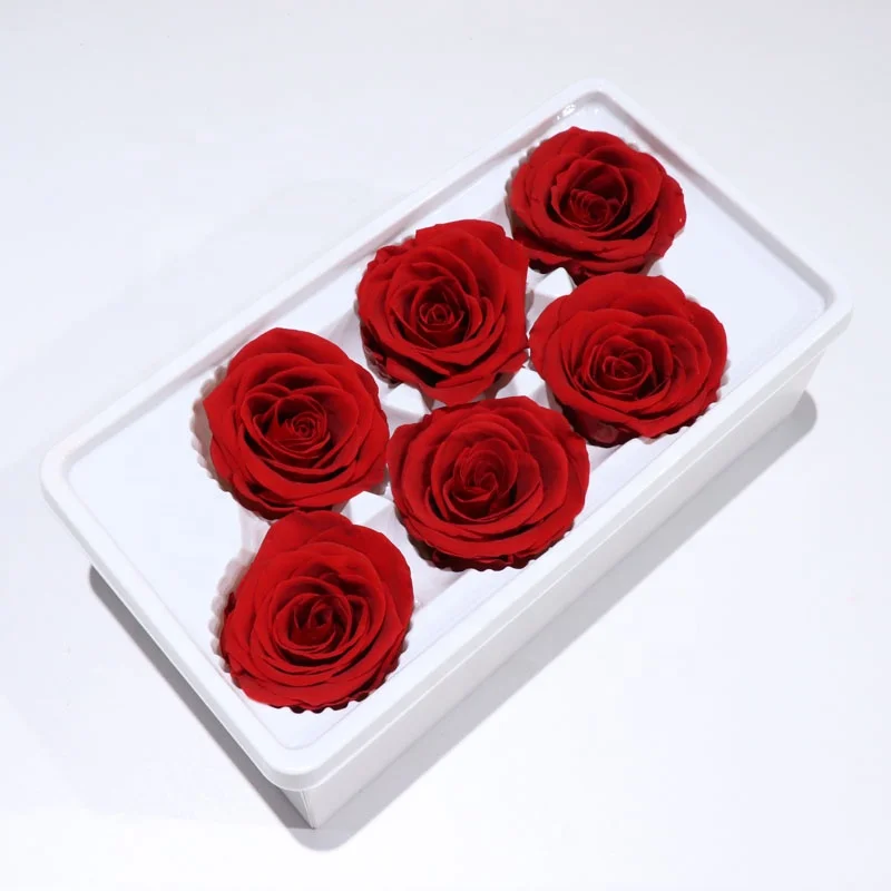 Оптовая продажа, сохраненные красные розы класса А длиной 5-6 см, подарок на день рождения, украшение для дома и свадьбы «сделай сам»