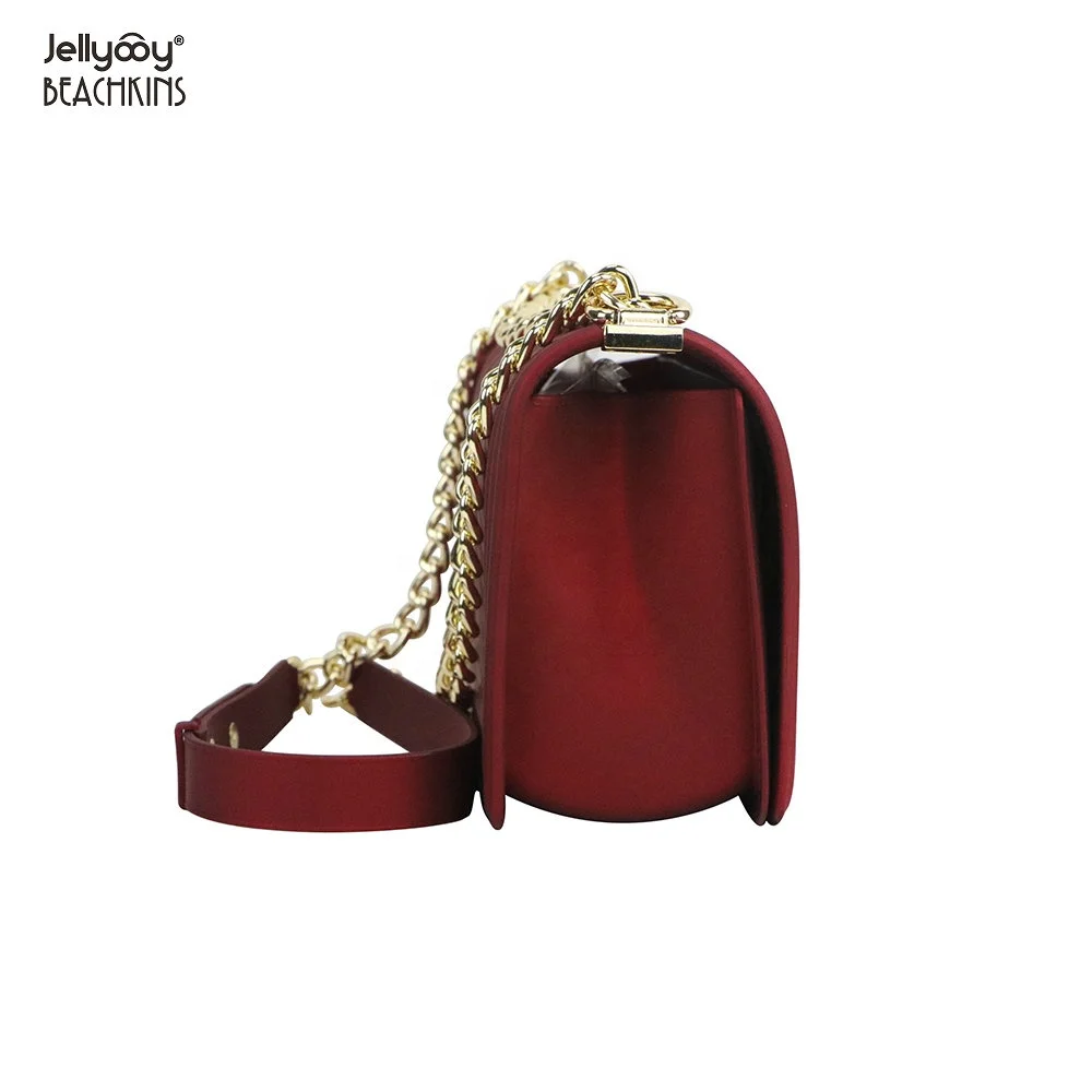 
Jellyooy BEACHKINS Matte Jelly Bags PVC V Stripe Solid Color INS Chic Girl Colorful Large 25cm Jelly Purse Bag 