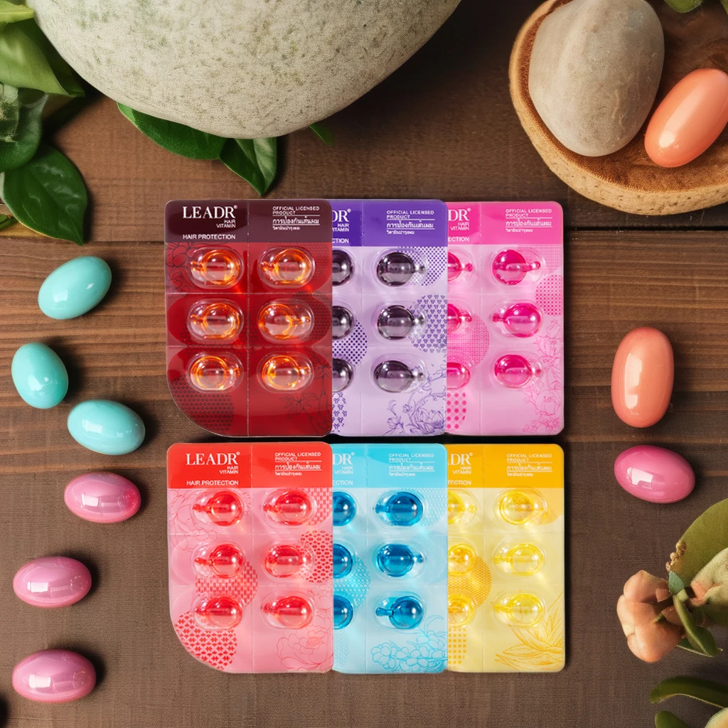 Wholesale Organic Women Hair Shine Smooth Moisturizing Honey Aloe Vera Vitamins Hair Capsule Serum Oil