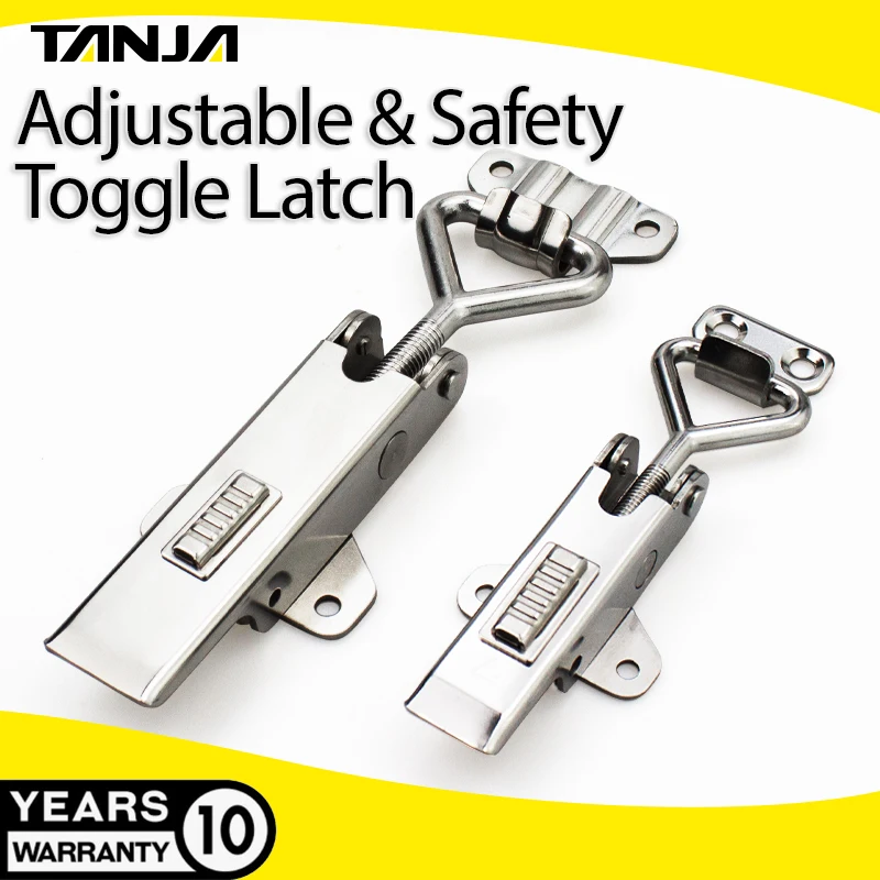 Different size Stainless Steel Adjustable Safety Toggle Latch Buckle With Side Holes Self Lock Draw Latch For Medical Equipment
