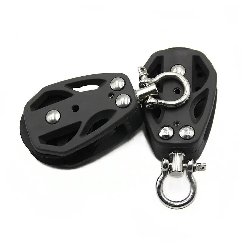 Durable Black 304 Stainless Steel and Nylon Plastic Swivel Pulley  Heavy-Duty Design for Smooth Operations