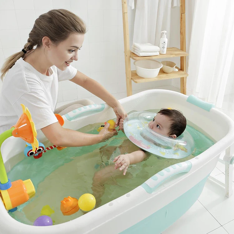 Портативная Регулируемая глубина Ванна Пластиковая Складная Ванна для От 1 до 15 лет детей