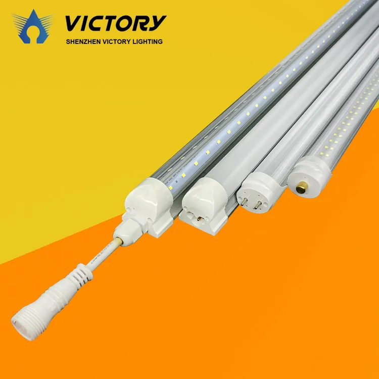 USA Canada Standard Single Pin Recessed Linear Frezeer T8 V Shaped Integrated Tube Luminaire LED Shop Light 4 FT