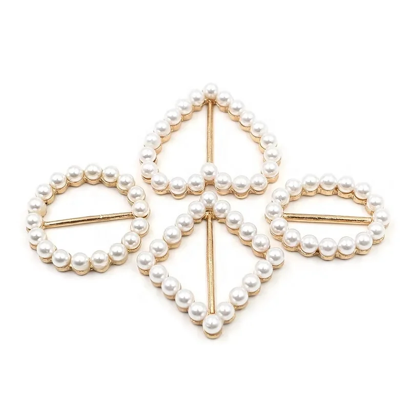 2020 Fancy design apparel buckle  various shaped pearl buckle delicate square belt buckle for clothing