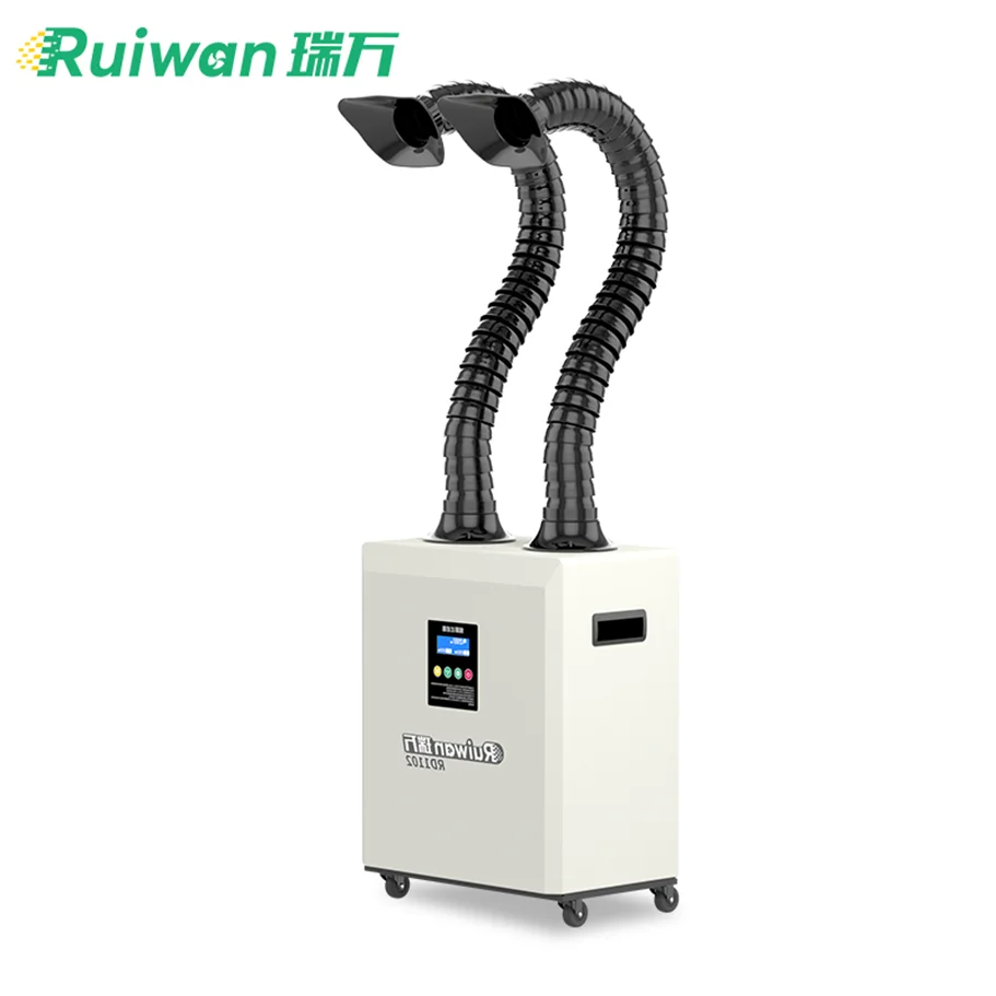 flexible double arm soldering exhaust fume extractor with CE