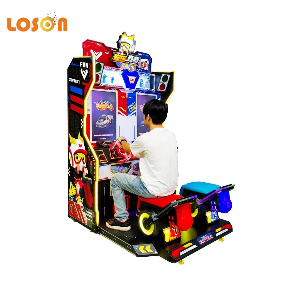 Deluxe driving indoor coin operated children video car simulator 2 player bike racing arcade games machines