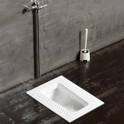 Bathroom Squat Toilet Set Porcelain Flushing Tank Household Engineering Squat Stool Orissa Pan Type Foot Valve Induction Toilet