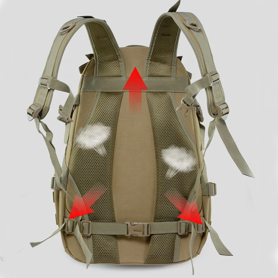 QXMOVING Men Outdoor Sports Mountaineering Camping Hunting Camouflage Waterproof Durable Hiking Tactical Backpack