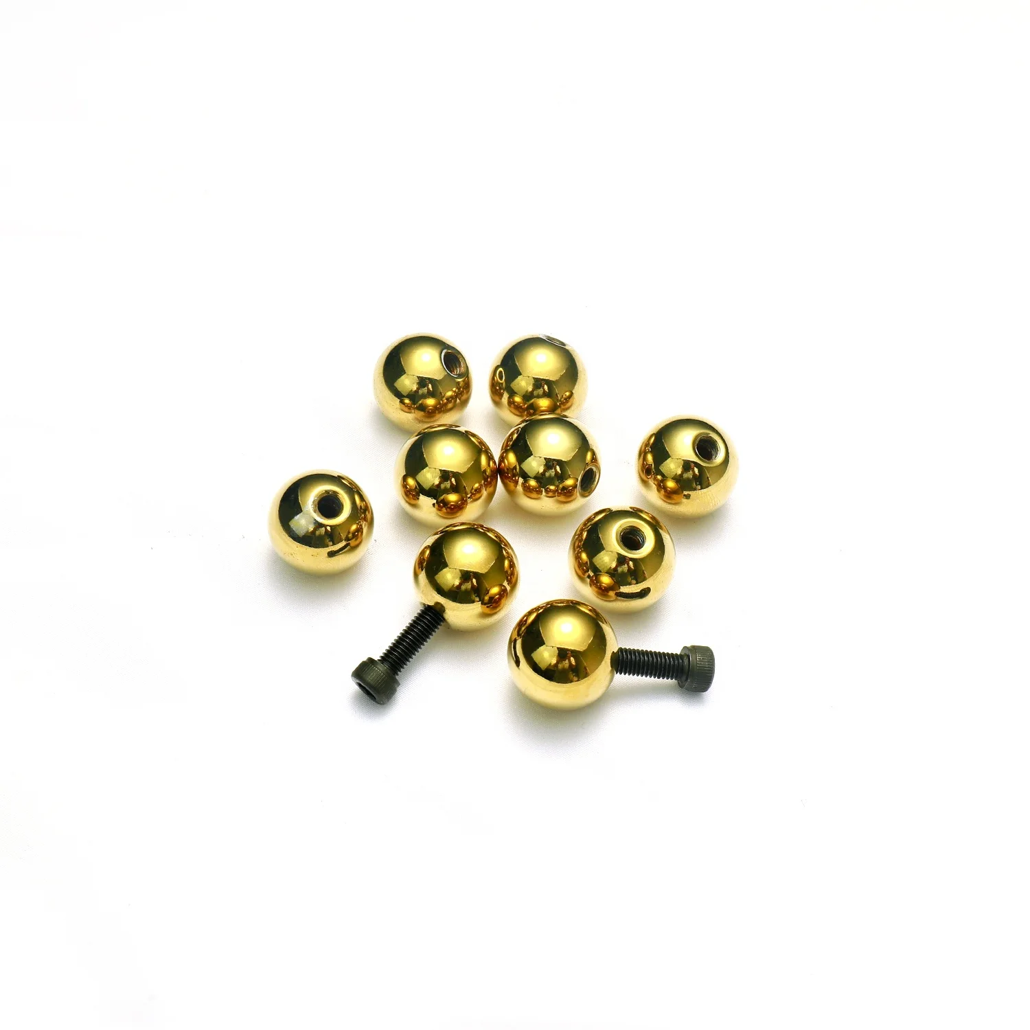 drilled brass ball trapping brass ball customized High Hardness brass sphere with Drilled Hole