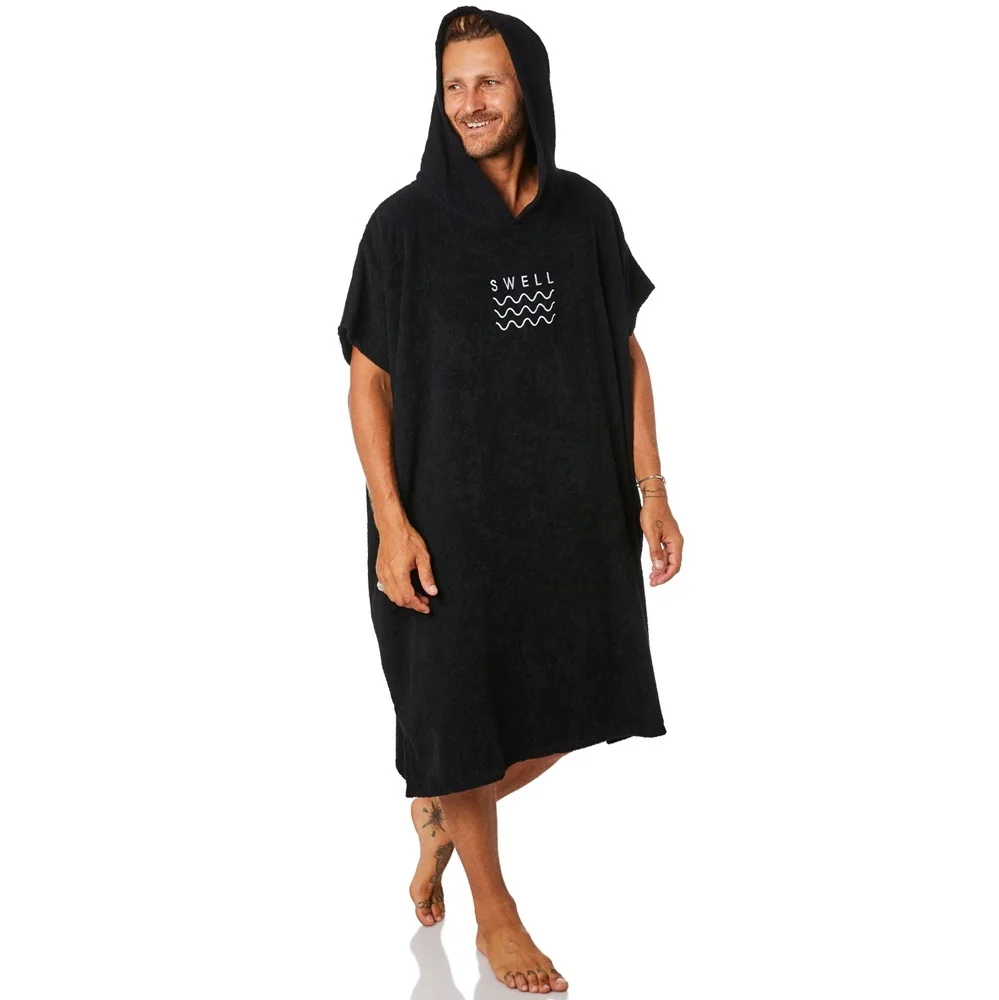 hooded poncho towel adult kitesurf changing robe cotton beach poncho towel