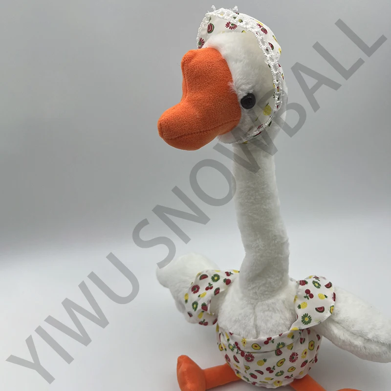 Popular Luminous Repeat Music Lighting Up Dancing Battery Swing Singing Dancing Talking Stuffed Animal Electric Plush Goose Toy