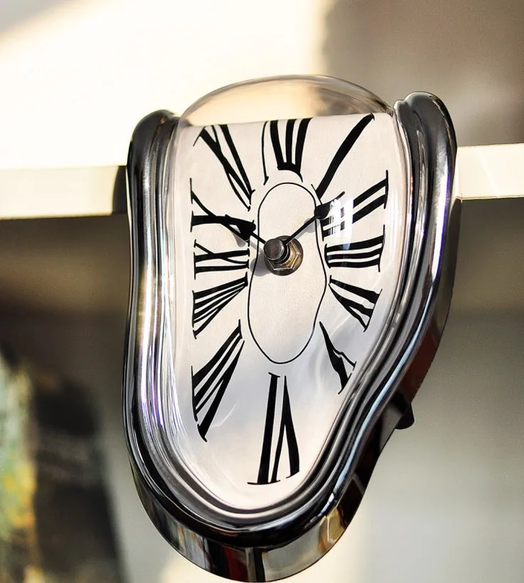Creative Home Roman Retro Time Space surreal Melting Clocks desk Corner Decorative Crafts