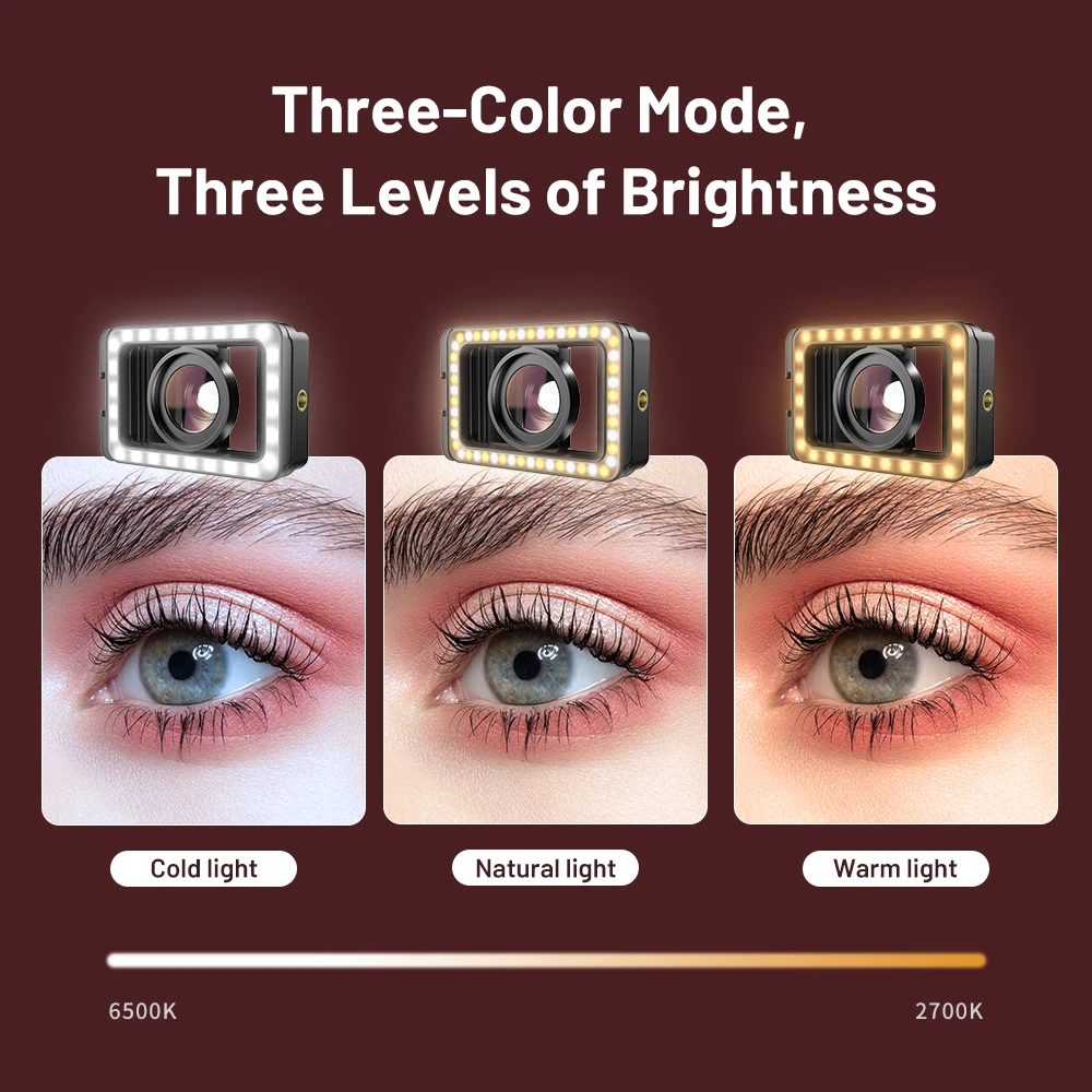 37MM Large Aperture 15x Macro Lens with LED Fill Light Phone Adapter for Eyelash Beauty Jewelry Photography