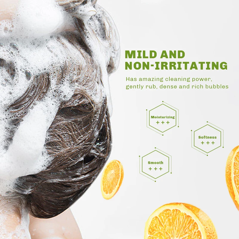 Private Label Orange Nourishing Smoothing Refreshing Volumizing Cleansing Moisturizing Biotin Hair Shampoo