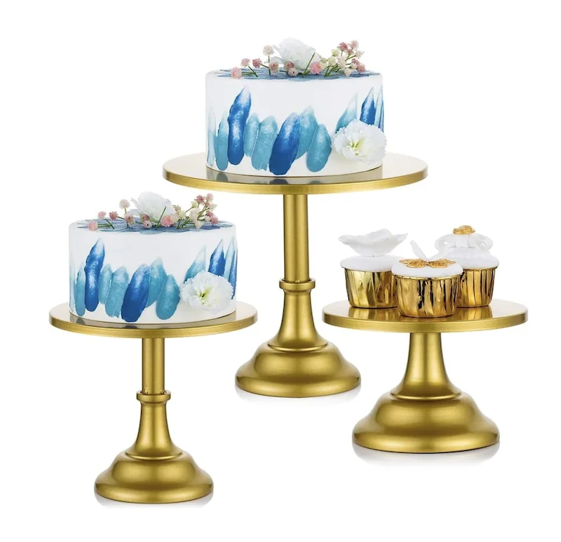 Wedding Round Cake Pedestal Stand White Metal Cake Stands For Party Dessert Table Display Set Events