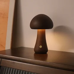 Wooden Touch Modern Mushroom Night Light Sensor Lamp LED Atmosphere Lamp Bedroom Bedside Light Adjustable Table Lamp Home Decor