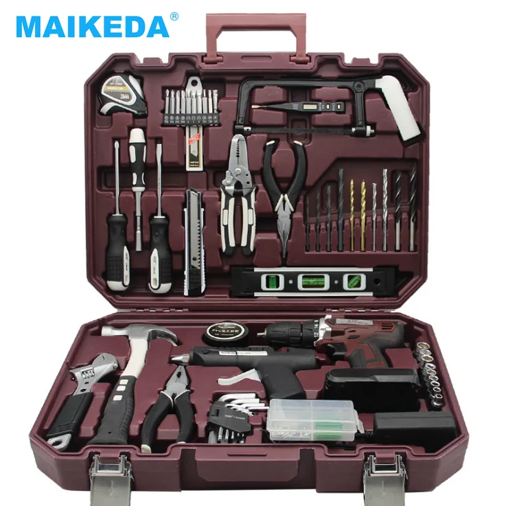 High Quality 148pcs Hand Electric Drill Machine Tools Cordless Lithium Household Tools Set Power Impact Drills