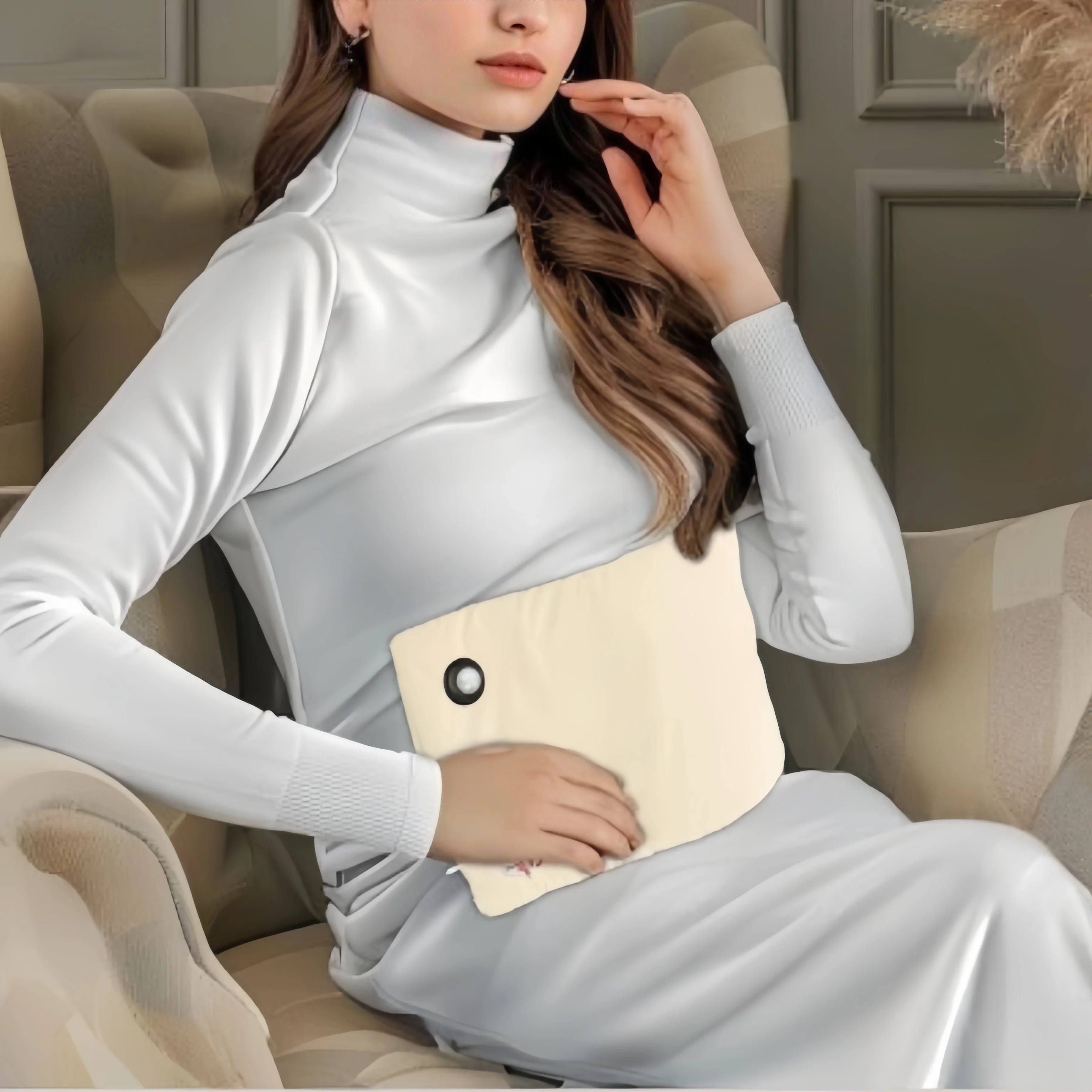 Graphene White Duck Down Hand Warmer Pouch Rechargeable Menstrual Heating Pad Instant Heat Pack Reusable