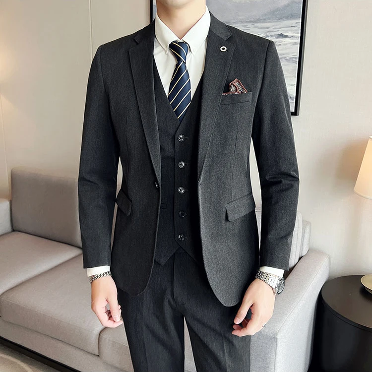wholesale gentleman wedding 3 piece coat pant slim fit mens suits