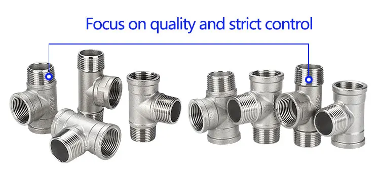 Factory Wholesale Stainless Steel Pipe Fittings SS304 SS316 FM Tee For Pipeline Connection