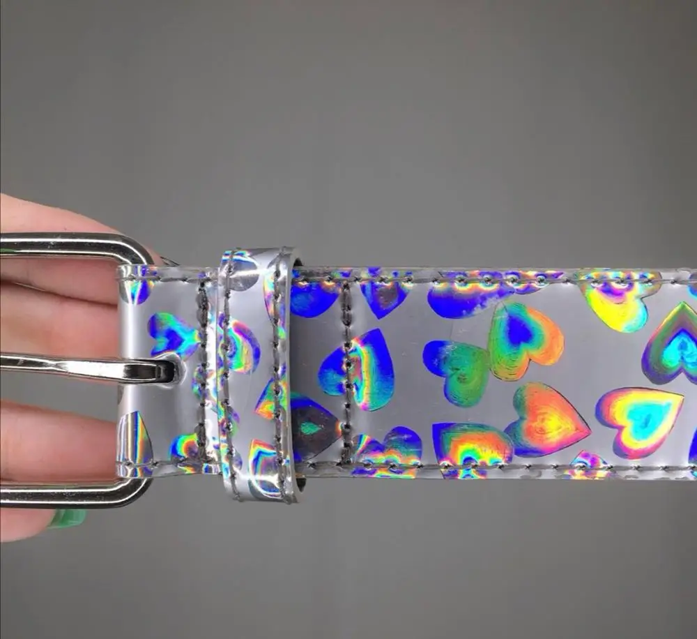 Factory Custom Sweet Heart Laser PU Belt Decor