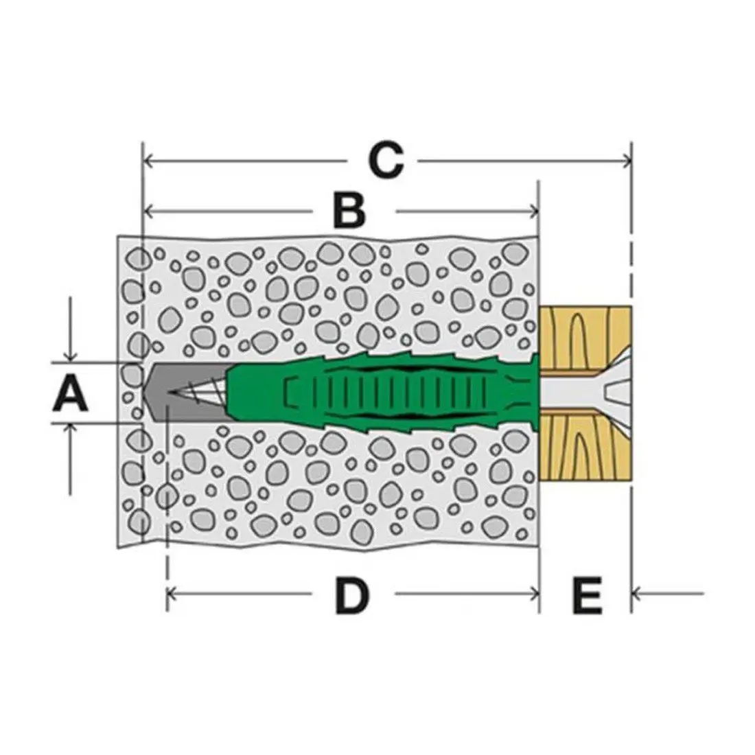 China factory plastic pvc anchor 7*35mm green wall plugs