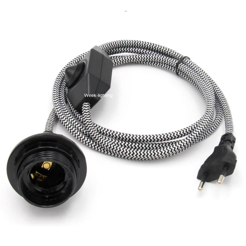 Диммер ЕС Подключите кабель переменного тока световой модулятор лампы линии диммер контроллер для настольной электрический провод AC110V 220V 1 8 м