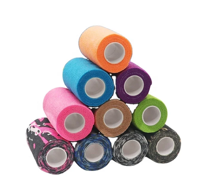 
Free Sample CE Standard Self Adherent Cohesive Bandages, Adhesive Elastic Bandage With Multicolor (OEM Welcome) 