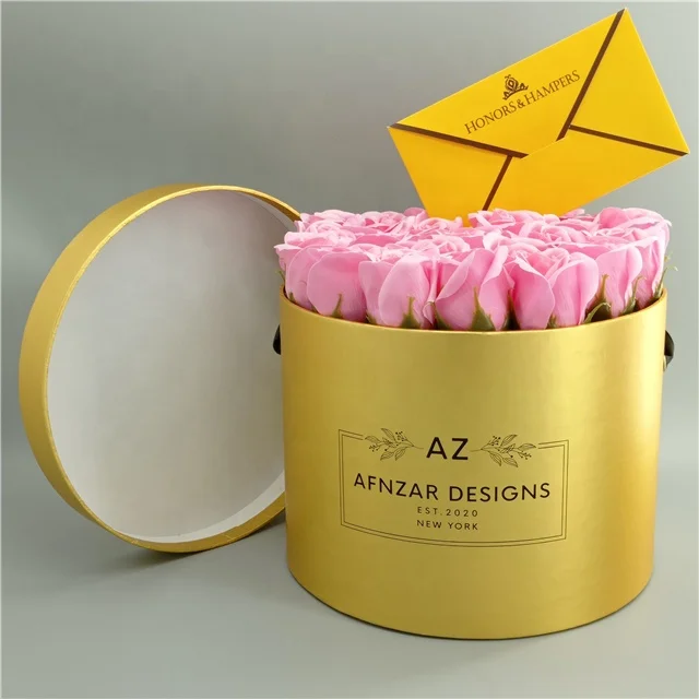 Round gift box for dry flowers packaging