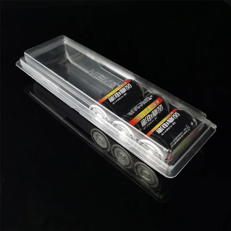 
Professional customized size battery plastic tray blister packaging wholesale with lid 