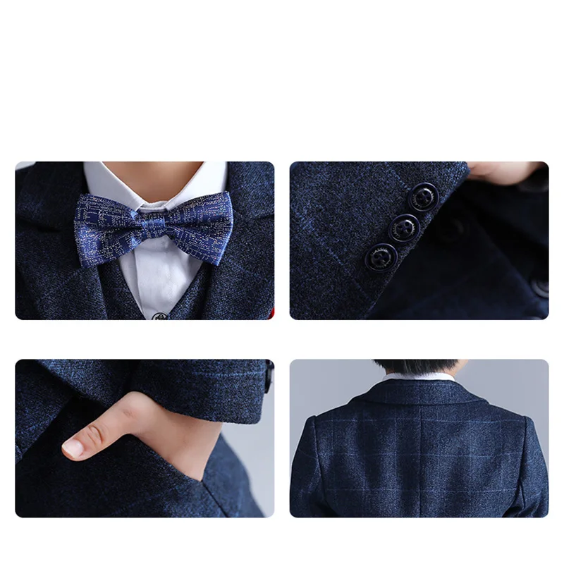 Top Grade Long Sleeve All Year Children Wear Wedding Party Boy Formal Suits