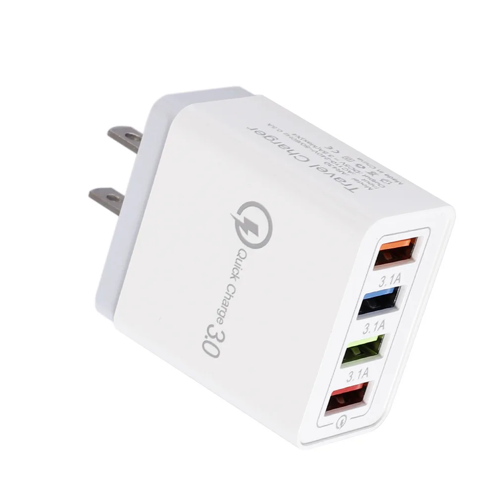  QC3.0 3A 4USB зарядное устройство EU UK US Сетевое для мобильных