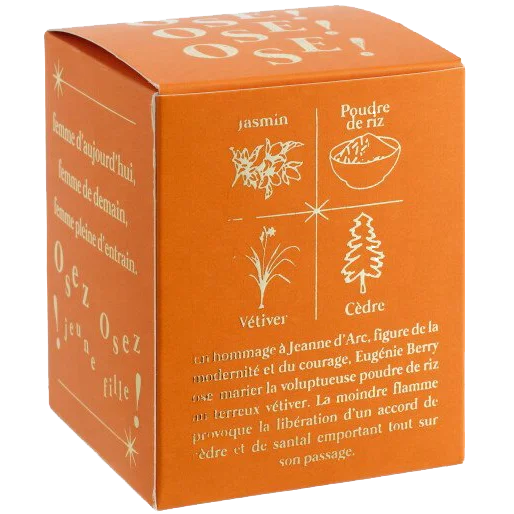 Luxury Unisex Scented Soy Wax Candle French Handwork Artistic Design with Jasmin Cedar Vetiver Joan of Arc Home Decoration OSE