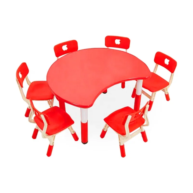 Factory Price Kindergarten Furniture Sets Children Study Table And Chair Composable Tables Preschool Kids Plastic Desk Chair