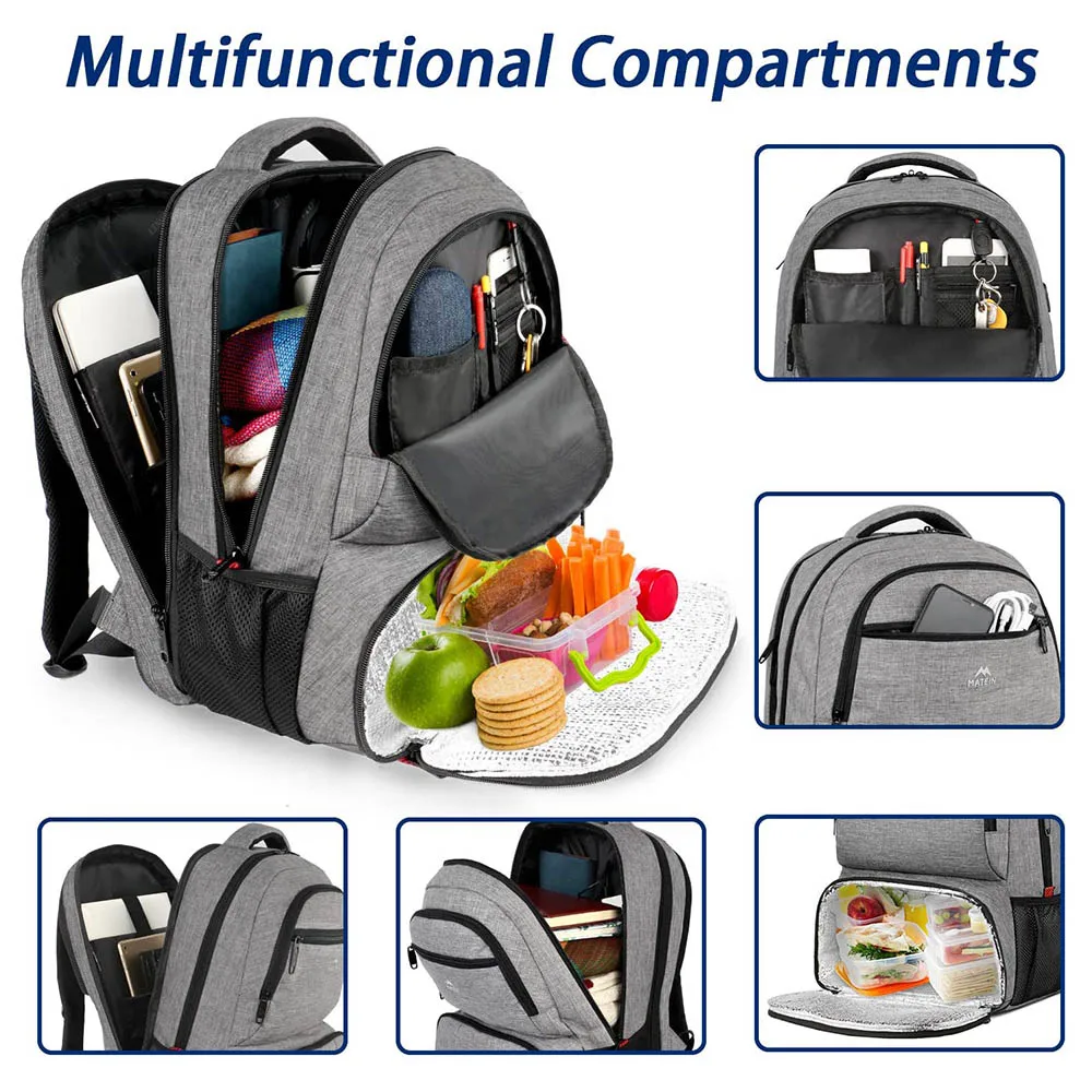 Многофункциональный TSA дизайн 3 в 1 доставки еды Ланч рюкзак кулер для пикника рюкзак подходит 17 дюймов ноутбука