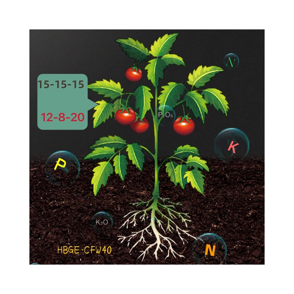 NPK 15-15-15 compound fertilizer white yellow blue green  granular