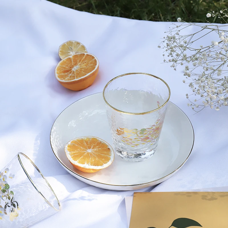 
Superior Quality Gold Rim Drinking Glass cup set Whisky Water Juice Tumbler Glass Cup Set 