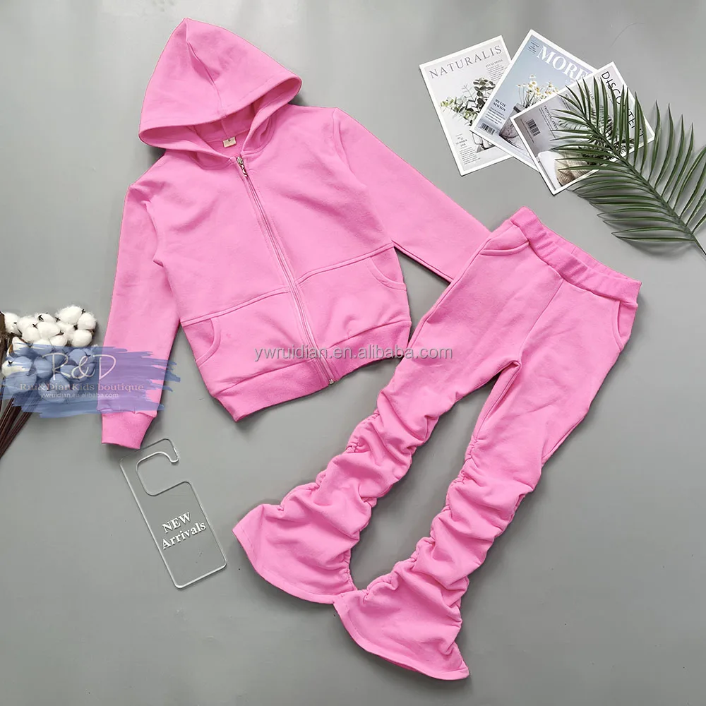Wholesale Warm Hoodie Pants Set Children Kids Boys Girls Autumn Winter Sport Clothing Set children Tracksuit