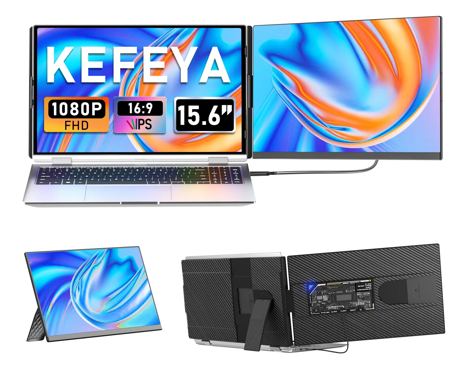 Kefeya P5 двойной ультратонкий портативный монитор расширенный экран с 15 6
