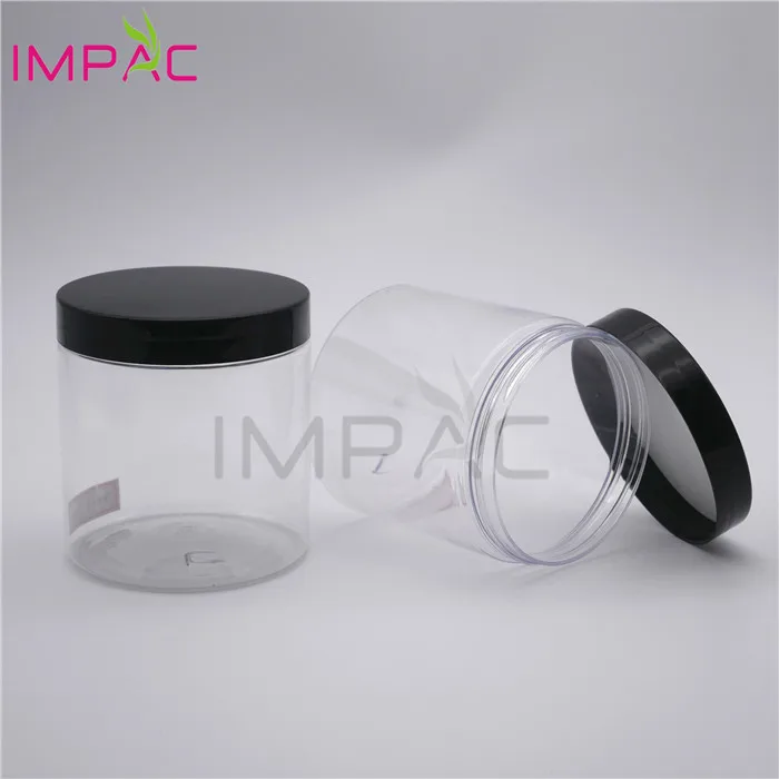 multifunctional nice custom clear plastic pet jar with screw cap 520ml