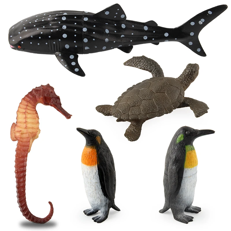 Small Soft Children Plastic Marine Realistic Mini PVC Sea Animals World Figurines 4D Models Set Toys Educational For Kids