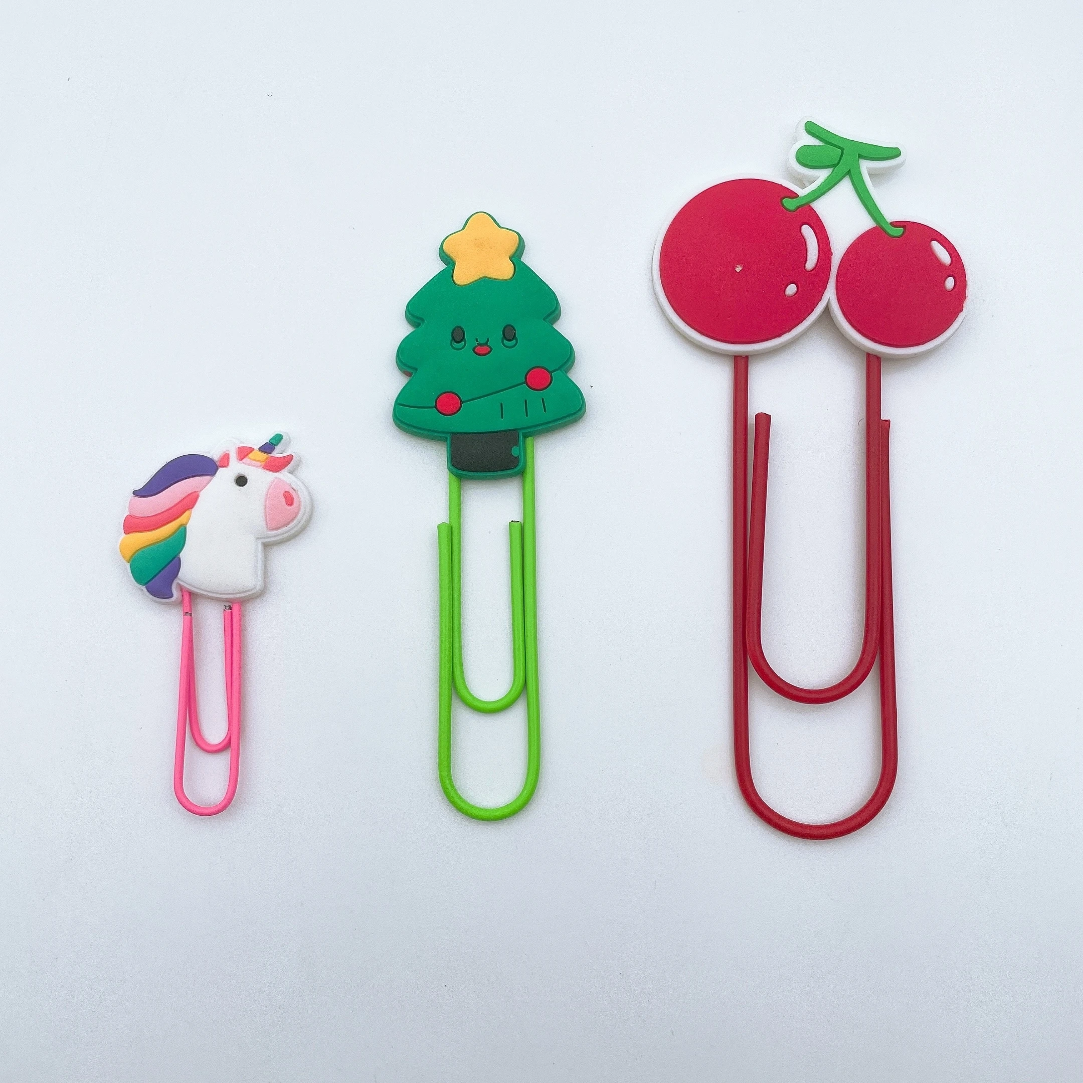 Cartoon Animal Fruit Paper Clip 3D PVC Customized Book Marks