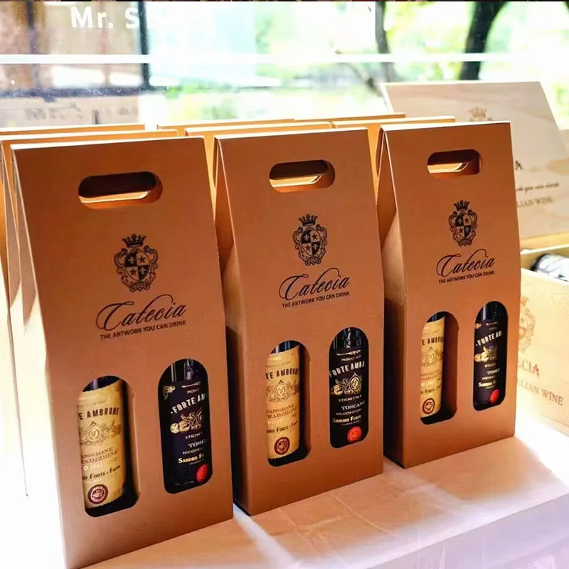 HG852 paper box luxury Wine carton Packaging carton Black carton