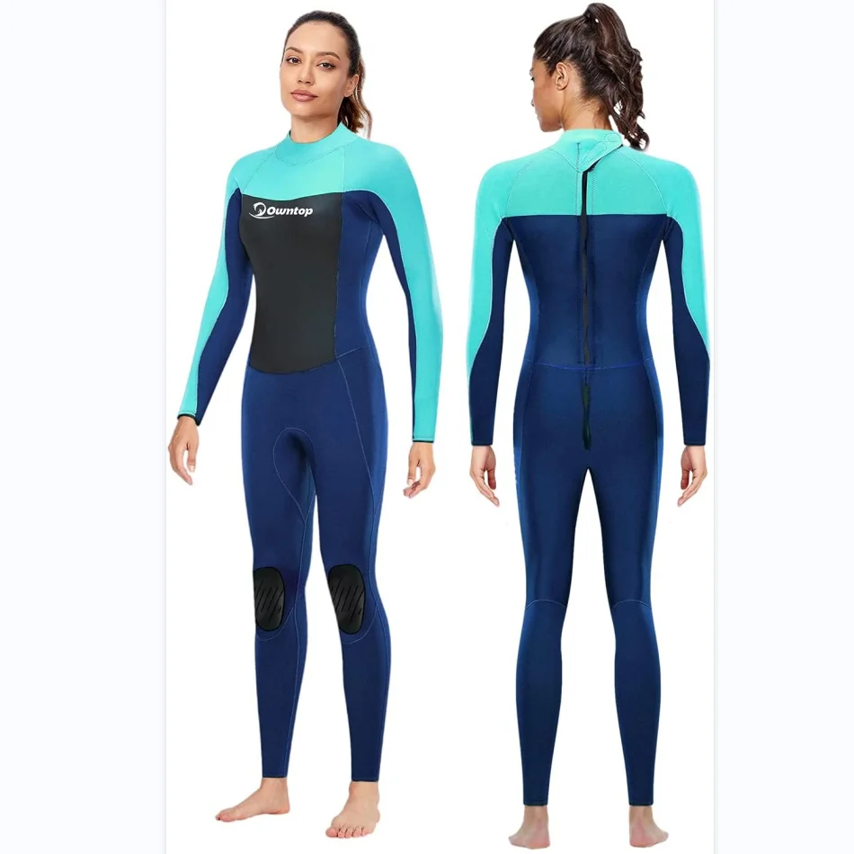 Full Wetsuit for Women 3mm Neoprene Diving Suits Back Zipper Swimsuit for Scuba Diving Surf Snorkeling Swimming