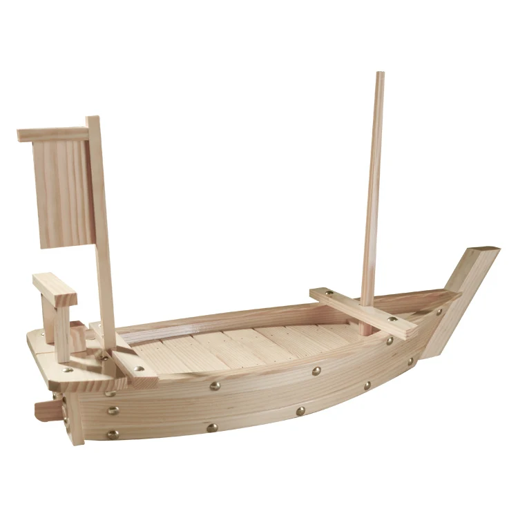 
Hot Sale Natural healthy Pine Wood Japanese Luxury Sushi Boats 