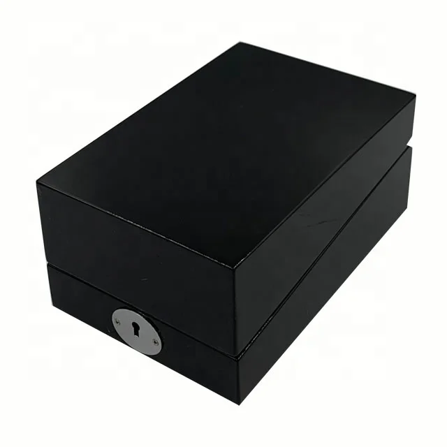 hot sale new design piano black lacquer finish luxury wooden perfume gift box